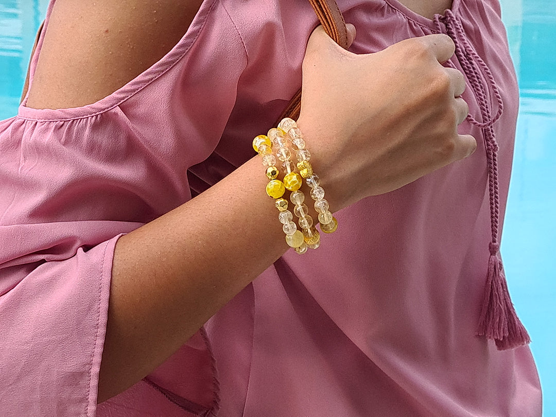 Ruby, Citrine, Pearls and Pink Sapphire Gold Charm Bracelet | BAR Jewelry –  Breathe Autumn Rain Jewelry